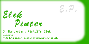 elek pinter business card